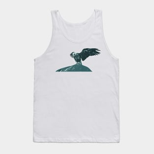 Bald Eagle Spreading Wings Aged Illustration Tank Top